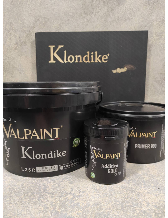 KLONDIKE - tamsesnis dekoras sienoms. Galimi efektai su sidabro arba aukso atspalviais - Dekoro rinkinys VALPAINT Klondike GOLD 