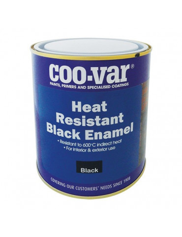 Dažai metalui, atsparūs karščiui iki 600C, juoda spalva| COOVAR HEAT RESISTANT BLACK ENAMEL PAINT (UK)