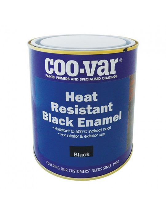 Kaina - Dažai metalui, atsparūs karščiui iki 600C, juoda spalva| COOVAR HEAT RESISTANT BLACK ENAMEL PAINT (UK)