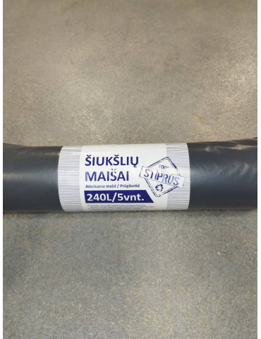 Kaina - Šiukšlių maišai STIPRŪS 240l