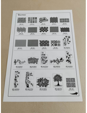 Kaina - Trafaretas sienų dekorui daugkartinis| VALPAINT Art.218 A+B Pictus stencil