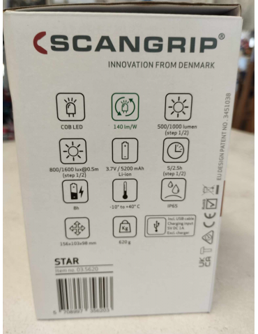 Kaina - Lempa Scangrip STAR 1000lm.akum