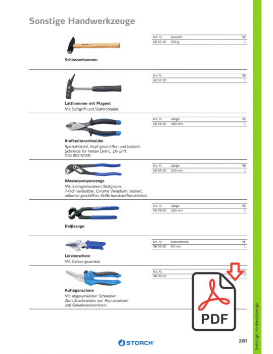 Kaina - STORCH įrankių katalogas 2020| PDF formatu (340 psl.)